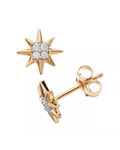 Diamond Muse 0.10 cttw Yellow Gold Over Sterling Silver Star Diamond Stud Earrings