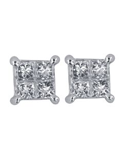 Diamond Muse 0.18 cttw 14KT White Gold Diamond Stud Earrings for Women