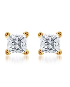 Diamond Muse 0.25 cttw 10KT Yellow Gold Solitaire Diamond Stud Earrings for Women