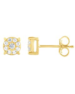 Diamond Muse 0.25 cttw 14KT Gold Diamond Stud Earrings for Women