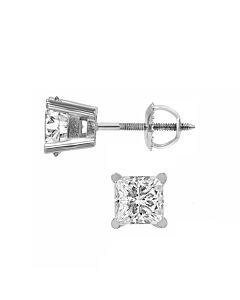 Diamond Muse 0.25 cttw 14KT White Gold Princess Cut Diamond Stud Earrings for Women