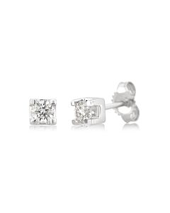 Diamond Muse 0.25 cttw 14KT White Gold Solitaire Diamond Stud Earrings for Women