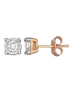 Diamond Muse 0.50 cttw 10KT Rose Gold Round Cut Diamond Stud Earrings for Women
