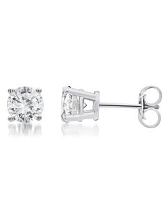 Diamond Muse 0.50 cttw 10KT White Gold Round Cut Solitaire Diamond Stud Earrings for Women