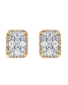 Diamond Muse 0.50 cttw 14KT Gold Round Cut Diamond Cluster Stud Earrings for Women