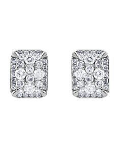 Diamond Muse 0.50 cttw 14KT White Gold Round Cut Diamond Cluster Stud Earrings for Women