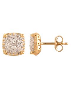 Diamond Muse 1.00 cttw 14KT Gold Round Cut Diamond Cluster Stud Earrings for Women