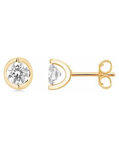 Diamond Muse 1.00 cttw 14KT Gold Round Cut Diamond Stud Earrings for Women