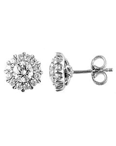 Diamond Muse 1.00 cttw 14KT White Gold Round Cut Diamond Stud Earrings for Women