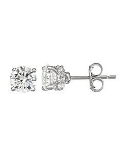 Diamond Muse 1.00 cttw 14KT White Gold Round Cut Diamond Stud Earrings for Women