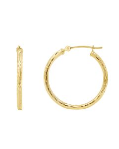 Diamond Muse 14KT White Gold Classy Hoop Earrings for Women for Women