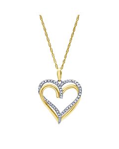 Diamond Muse Yellow Gold Over Sterling Silver Heart Necklace for Women