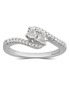 DiamondMuse 0.25 cttw Round Diamond Sterling Silver Engagement Ring for Women (J/I2-I3)