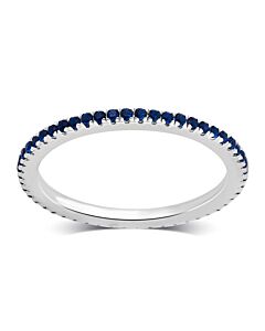 DiamondMuse 0.50 cttw Spinel Blue Cubic Zirconia Sterling Silver Eternity band