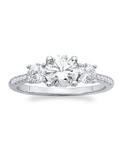 DiamondMuse 0.60 Carat T.G.W. Australian Crystal and CZ Engagement Ring for Women in Sterling Silver