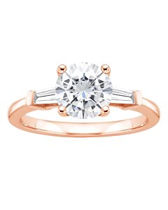 DiamondMuse 1.00 cttw Rose Gold Plated Over Sterling Silver Round Swarovski Diamond Engagement Ring