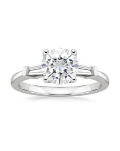DiamondMuse 1.00 cttw Round Swarovski Diamond Women's Engagement Ring in Sterling Silver