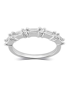 DiamondMuse 1.20 cttw Sterling Silver White Cubic Zirconia Wedding Ring for Women