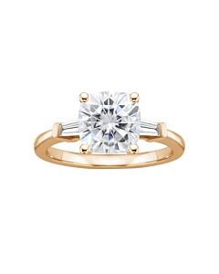 DiamondMuse 1.33 cttw Rose Gold Plated Over Sterling Silver Cushion cut Swarovski Diamond Engagement Ring