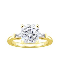 DiamondMuse 1.33 cttw Yellow Gold Plated Over Sterling Silver Cushion cut Swarovski Diamond Engagement Ring