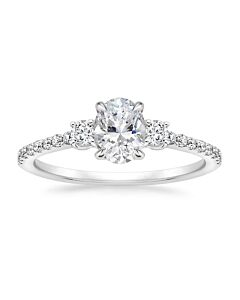 DiamondMuse 1.75 cttw Oval Swarovski Women's Engagement Ring in Sterling Silver