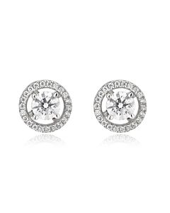 DiamondMuse 2.00 Carat T.W. Sterling Silver Inter Changeable Cubic Zirconia Diamond Stud Earrings for Women