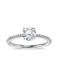 DiamondMuse 2.00 Cttw Round Swarovski White Solitaire Diamond Engagement Ring in Sterling Silver