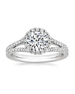 DiamondMuse 2.20 cttw Round Cut Swarovski Diamonds White Split Shank Sterling Silver Engagement Ring for Women