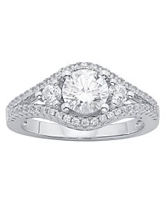 DiamondMuse 2.70 Carat T.G.W. Swarovski Crystal and Cubic Zirconia Fashion Engagement Ring in Sterling Silver