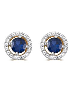 DiamondMuse Aqua and White Sapphire Birthstone Earring in Sterling Silver