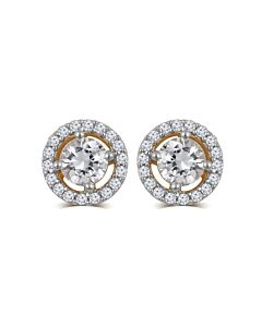 DiamondMuse White Sapphire Birthstone Earring in Sterling Silver for Women
