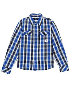 Diesel Men's Check Pattern Long-Sleeved Cotton Shirt