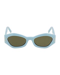 Dior 55 mm Shiny Light Blue Sunglasses