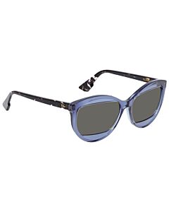 Dior Diormania 57 mm Blue Havana, Burgundy Sunglasses
