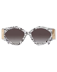 Dolce and Gabbana 55 mm Transparent Graffiti Print Sunglasses
