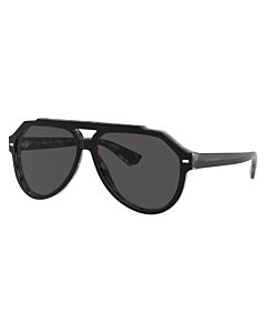 Dolce and Gabbana 60 mm Black on Grey Havana Sunglasses