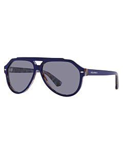 Dolce and Gabbana 60 mm Blue on Blue Havana Sunglasses
