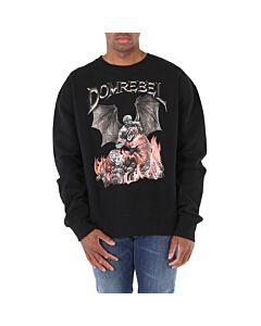 Domrebel Men's Black Battle Graphic Print Sweatshirt, Size X-Large