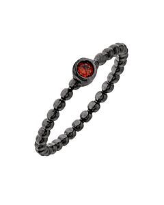 Elegant Confetti Women's 18K Black Gold Plated Red CZ Simulated Diamond Stackable Ring