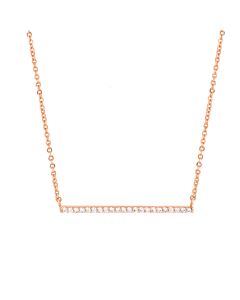 Elegant Confetti Women's 18K Rose Gold Plated CZ Simulated Diamond Bar Necklace