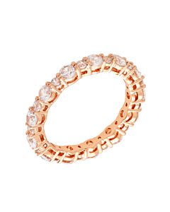 Elegant Confetti Women's 18K Rose Gold Plated CZ Simulated Diamond Stackable Eternity Ring