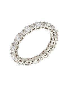 Elegant Confetti Women's 18K White Gold Plated CZ Simulated Diamond Stackable Eternity Ring