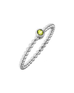 Elegant Confetti Women's 18K White Gold Plated Light Green CZ Simulated Diamond Stackable Ring