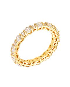 Elegant Confetti Women's 18K Yellow Gold Plated CZ Simulated Diamond Stackable Eternity Ring