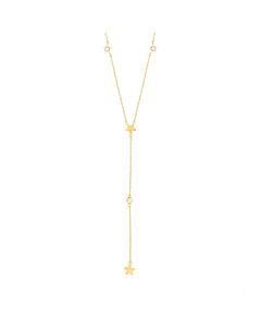 Elegant Confetti Women's 18K Yellow Gold Plated CZ Simulated Diamond Star Drop Necklace