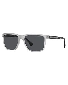 Emporio Armani 56 mm Matte Transparent Grey Sunglasses