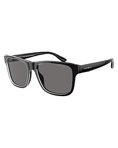 Emporio Armani 56 mm Shiny Black/Top Crystal Sunglasses