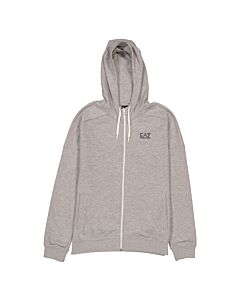 Emporio Armani Grey EA7 Logo Print Hooded Sweatshirt, Size X-Large