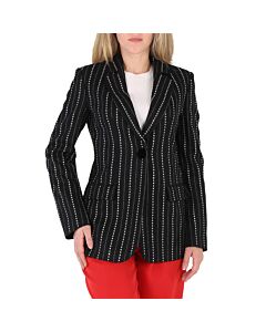 Emporio Armani Ladies Luxury Black Jacket, Brand Size 42 (US Size 8)
