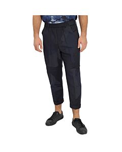 Emporio Armani Men's Blue Camouflage Pants In Wool Blend